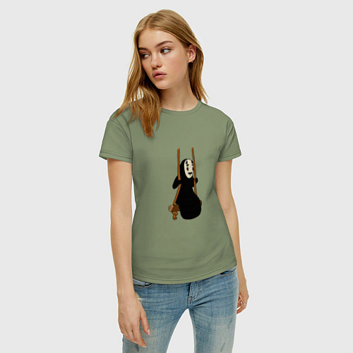 Женская футболка Безликий на качелях / Авокадо – фото 3