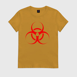 Футболка хлопковая женская BIOHAZARD, цвет: горчичный