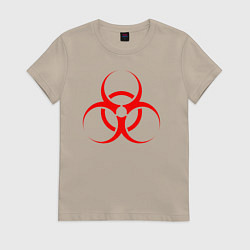 Футболка хлопковая женская BIOHAZARD, цвет: миндальный