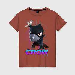 Футболка хлопковая женская Brawl Stars CROW, цвет: кирпичный