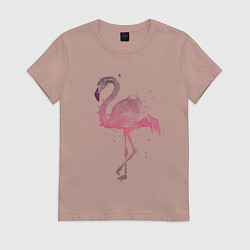 Футболка хлопковая женская Flamingo, цвет: пыльно-розовый