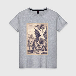 Женская футболка Рыцарь, пинающий Дракона баллада о рыцаре Джоне Ла