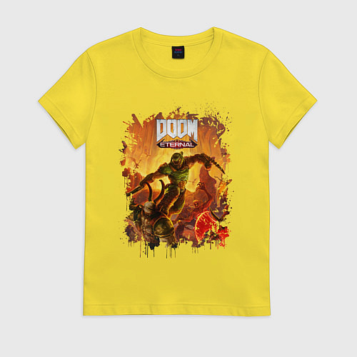 Женская футболка DOOM / Желтый – фото 1