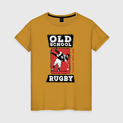 Футболка хлопковая женская Old School Rugby, цвет: горчичный