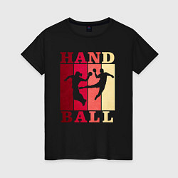 Футболка хлопковая женская Handball, цвет: черный
