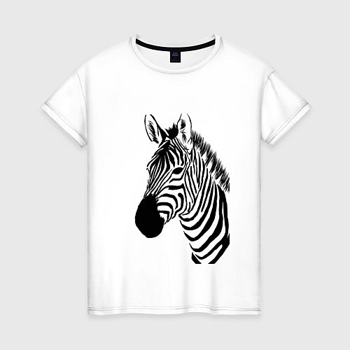 Женская футболка Зебра / Белый – фото 1