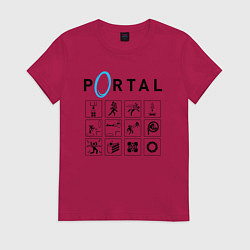 Футболка хлопковая женская PORTAL, цвет: маджента