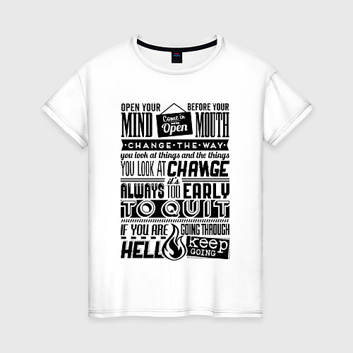 Женская футболка Крутые цитаты на английском / Белый – фото 1