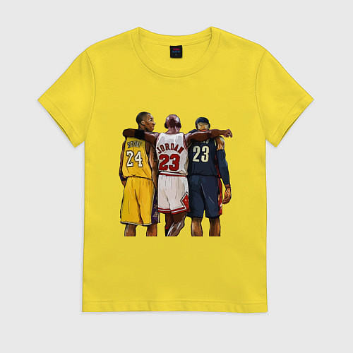 Женская футболка Bryant, Jordan, James / Желтый – фото 1