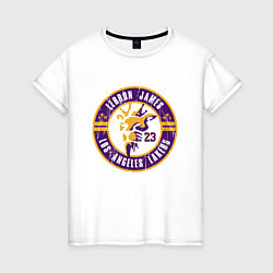 Футболка хлопковая женская Lakers - LeBron James, цвет: белый