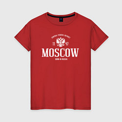 Футболка хлопковая женская Москва Born in Russia, цвет: красный