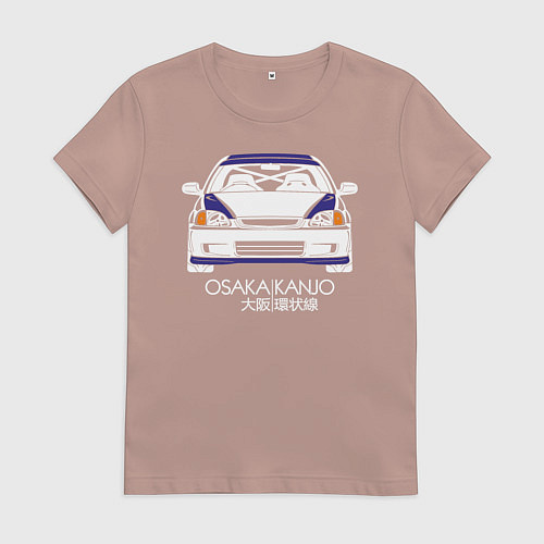 Женская футболка Honda Civic EK, Osaka Kanjo / Пыльно-розовый – фото 1