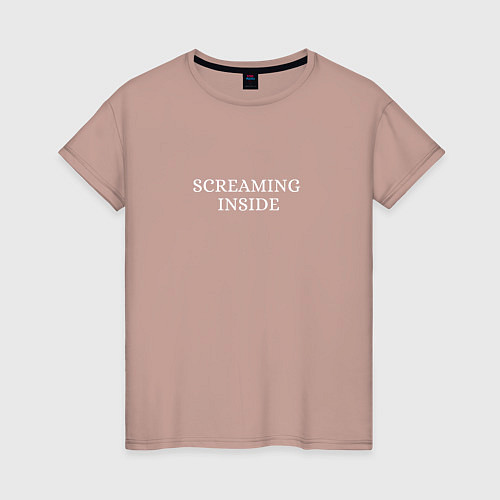 Женская футболка Screaming inside / Пыльно-розовый – фото 1