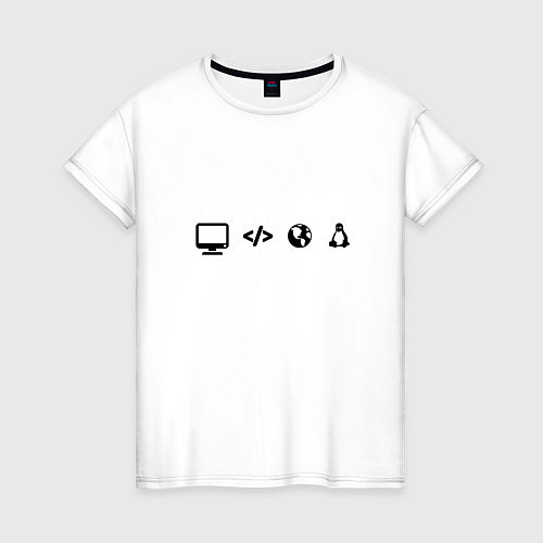 Женская футболка LINUX / Белый – фото 1