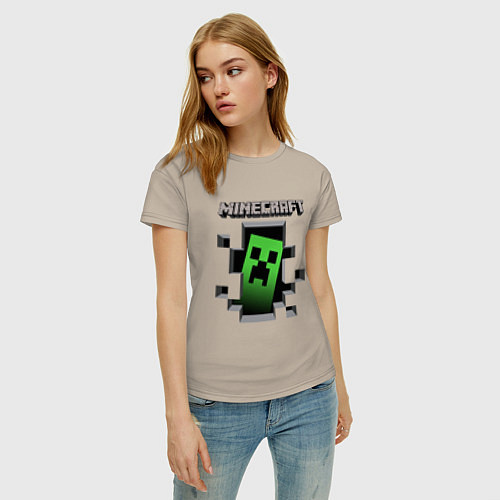 Женская футболка Minecraft / Миндальный – фото 3