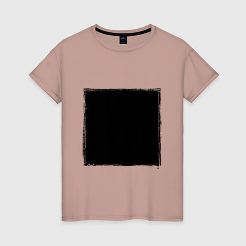 Женская футболка ЧЕРНЫЙ КВАДРАТ / Пыльно-розовый – фото 1