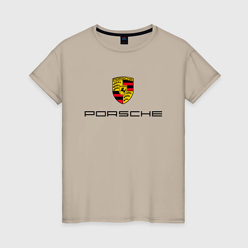 Женская футболка PORSCHE / Миндальный – фото 1