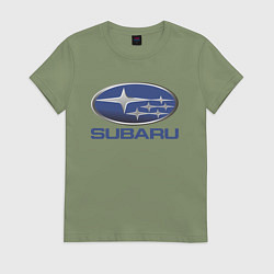 Футболка хлопковая женская SUBARU, цвет: авокадо