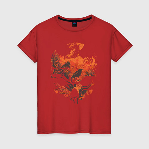 Женская футболка Осенний Взгляд / Красный – фото 1