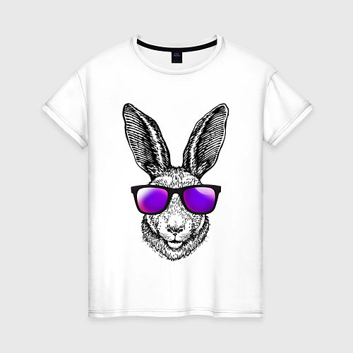 Женская футболка Клевый заяц / Белый – фото 1