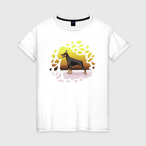 Женская футболка Доберман / Белый – фото 1