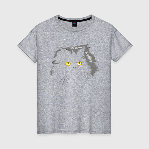 Женская футболка Грозовой, кошак пушистый / Меланж – фото 1