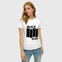 Футболка хлопковая женская BLACK FLAG, цвет: белый — фото 2