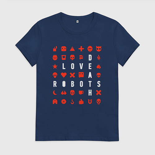 Женская футболка LOVE DEATH ROBOTS LDR / Тёмно-синий – фото 1