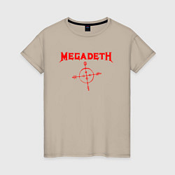 Футболка хлопковая женская Megadeth, цвет: миндальный