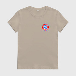 Футболка хлопковая женская BAYERN MUNCHEN, цвет: миндальный