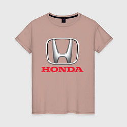 Футболка хлопковая женская HONDA, цвет: пыльно-розовый