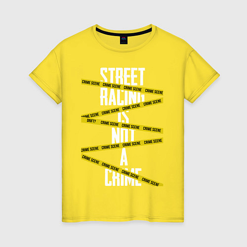 Женская футболка Street racing / Желтый – фото 1