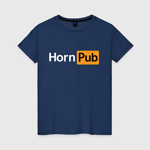 Женская футболка HornPub / Тёмно-синий – фото 1