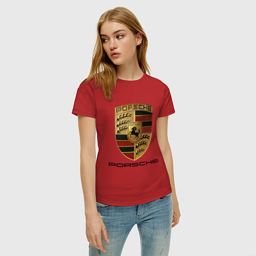 Женская футболка PORSCHE / Красный – фото 3