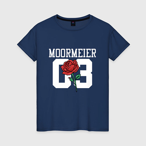 Женская футболка PAYTON MOORMEIER Роза / Тёмно-синий – фото 1