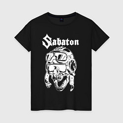 Футболка хлопковая женская Sabaton, цвет: черный