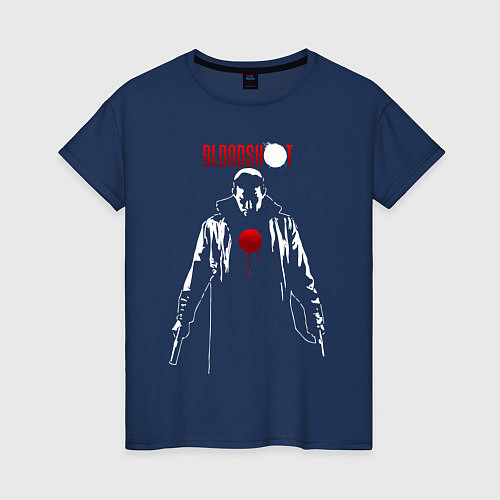 Женская футболка Bloodshot Бладшот силуэт / Тёмно-синий – фото 1
