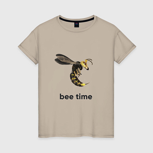 Женская футболка Bee time / Миндальный – фото 1