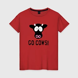 Футболка хлопковая женская South Park Go Cows!, цвет: красный
