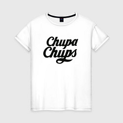 Футболка хлопковая женская Chupa-Chups Logo, цвет: белый