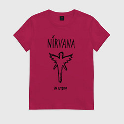 Футболка хлопковая женская Nirvana In utero, цвет: маджента