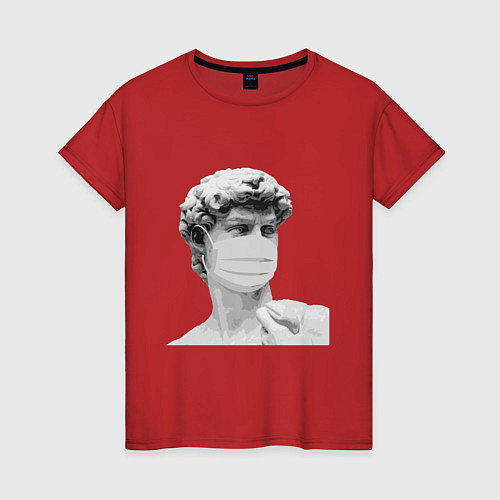 Женская футболка Скульптура карантина / Красный – фото 1