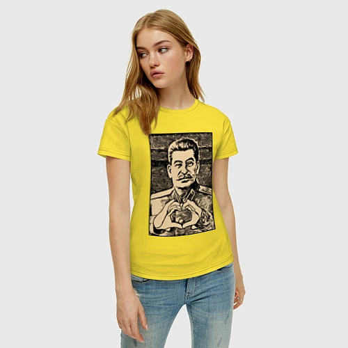 Женская футболка Сталин Oko / Желтый – фото 3