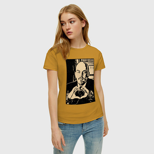 Женская футболка Ленин Oko / Горчичный – фото 3