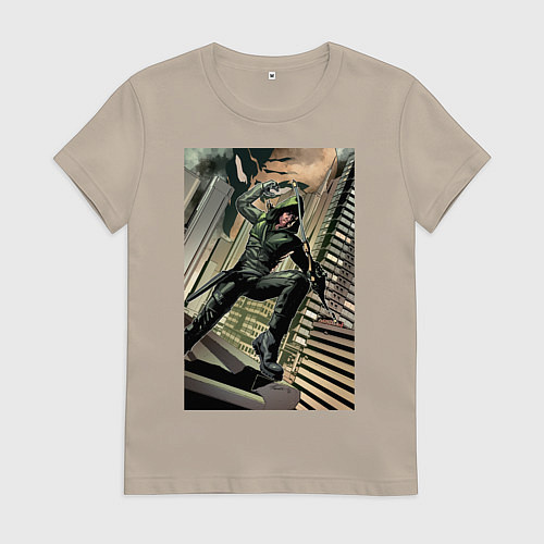 Женская футболка Green Arrow / Миндальный – фото 1