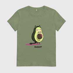 Женская футболка Авокадо кот - авокот
