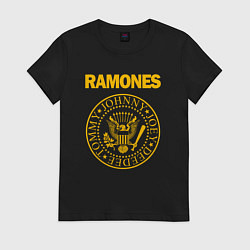 Футболка хлопковая женская RAMONES, цвет: черный
