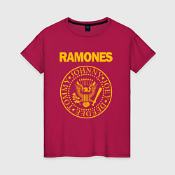 Футболка хлопковая женская RAMONES, цвет: маджента