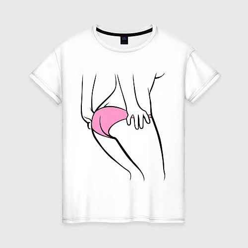Женская футболка Розовые трусики / Белый – фото 1