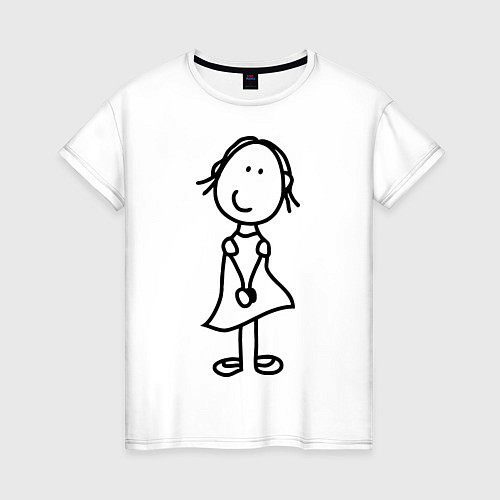 Женская футболка Человечки с цветком парная жен / Белый – фото 1